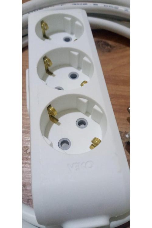 5 Metre 3 Lü 3X2.5 Mm Isıtıcı Uzatma Kablosu . Kalın Kablo Tam Kesit