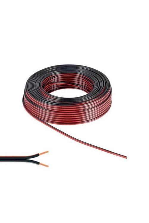 2X0,75 Bitişik Kordon Kablo Siyah 100 Metre