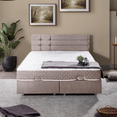Viyana Çift Kişilik Baza Başlık Letto Yatak Seti Kahve