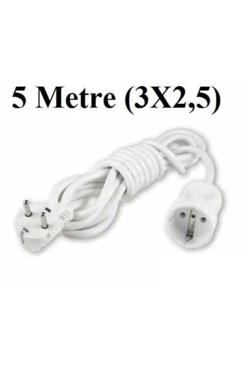 Topraklı Uzatma Seyyar Kablosu Tekli Priz 5 Metre 3X2,5 Mm Seyyar Uzatma Kablosu