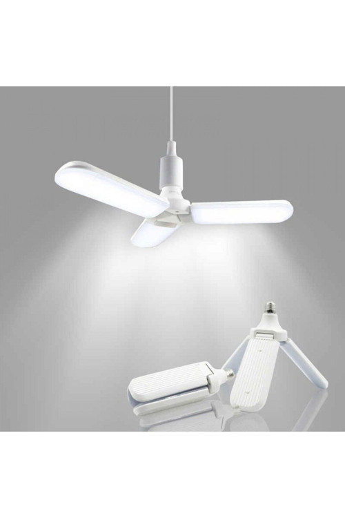 Elektronik 3 Kanatlı Katlanabilir Pervane Led Ampul Beyaz Işık Aydınlatma Lambası