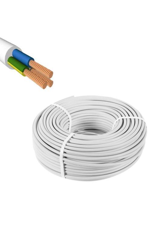 15 Metre 3X2.5 Beyaz Ttr Cca Tam Kesit Çok Telli Kablo