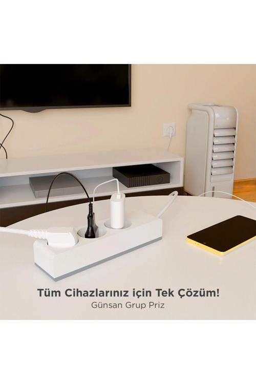 Üçlü Çocuk Korumalı Topraklı Grup Priz 3 Metre