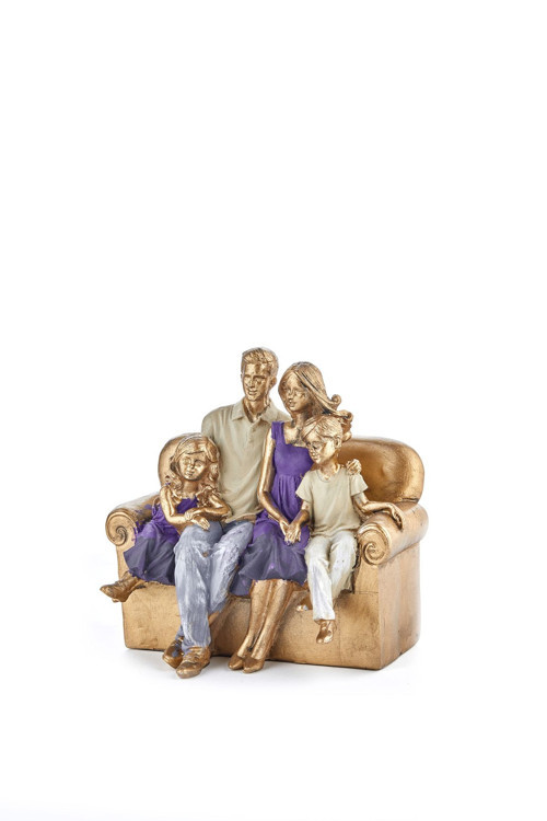 20X20 Cm Polyester Dekoratif İki Çocuklu Aile Biblosu
