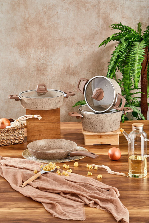 Cook 7 Parça Granit Tencere Seti Cappicino
