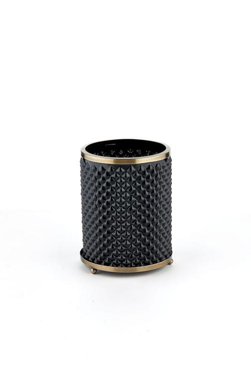 25X18 Cm Cam Siyah Renk Büyük Boy Top Ayaklı Mumluk