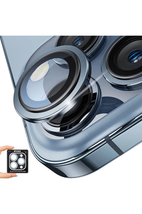 (Safır) Iphone 13 Pro Max / 13 Pro Uyumlu Safir Kamera Lens Koruyucu Takma Aparatlı Kolay Kurulum