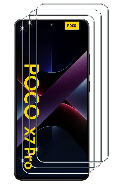 3'Lü Paket Poco X7 Pro Uyumlu Temperli Hd+ Cam Ekran Koruyucu (3'Lü Paket)