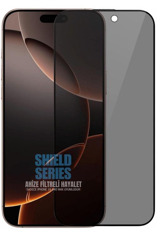 (Shıeld Hayalet) İphone 16 Pro Max Uyumlu Hayalet 6D Tam Kaplayan Temperli Cam Ekran Koruyucu