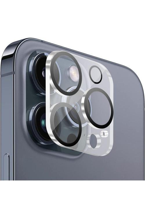 (Tam Lens) İphone 13 Pro Max / 13 Pro Uyumlu Tek Parça Tam Kapatan Kamera Lens Ve Yüzey Koruyucu