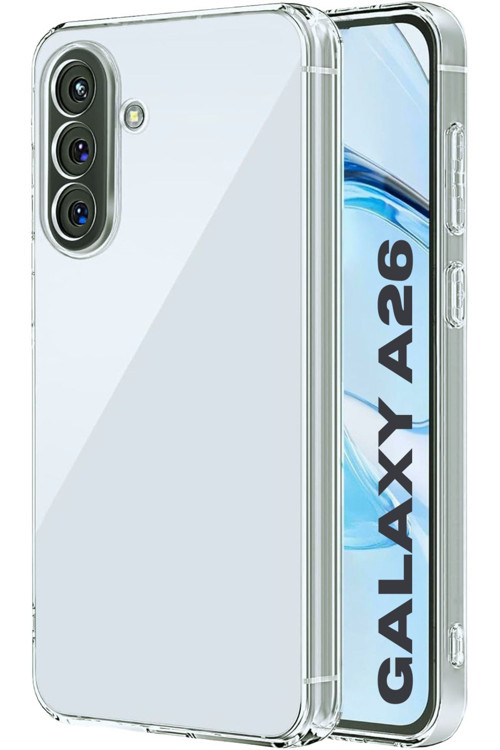 (Lux Şeffaf) Samsung Galaxy A26 Şeffaf Kamera Yeri Korumalı Silikon Kılıf