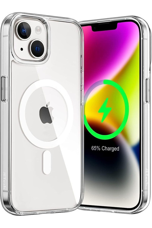 (Magsafe Kılıf) Iphone 14 Uyumlu Magsafe Wireless Kılıf Darbe Emici Şeffaf Silikon Kılıf