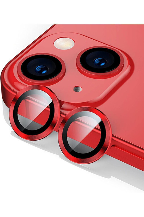 (Metal Lens) Iphone 13/13 Mini Uyumlu Kamera Koruyucu Lens Mercek Metal Çerçeveli 2Li Set