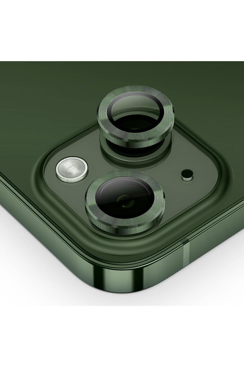 (Metal Lens) Iphone 13/13 Mini Uyumlu Kamera Koruyucu Lens Mercek Metal Çerçeveli 2Li Set