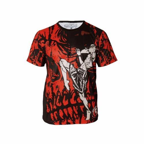 TX8597 Kick Boks  Muaythai Tişört Kırmızı Dijital Baskılı Tişört