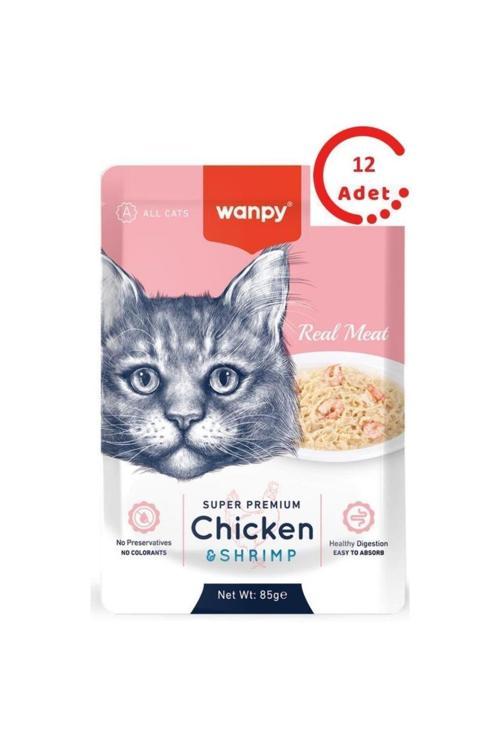 Pouch Tavuklu Karidesli Kedi Konservesi 85gr X 12 ADET
