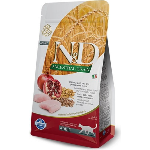 Düşük Tahıllı Tavuk ve Narlı Yetişkin Kedi Maması 5 kg