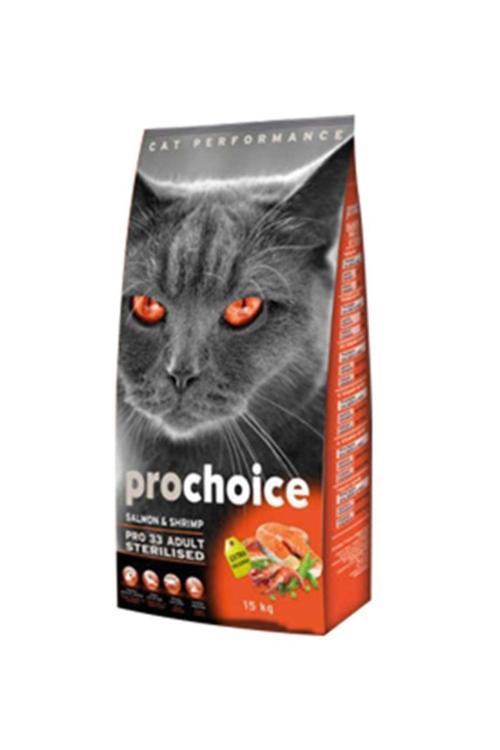 Pro Choice 33 Adult Salmon - Shrimp Somonlu ve Karidesli Kısırlaştırılmış Kedi Maması 15kg
