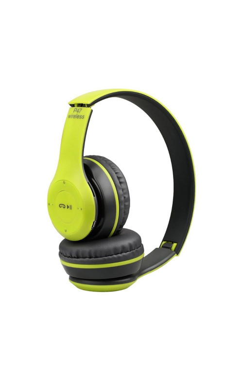P47 Air Kablosuz 5.0 Mikrofonlu Bluetooth Kulaklık Yeşil 2023Versiyon