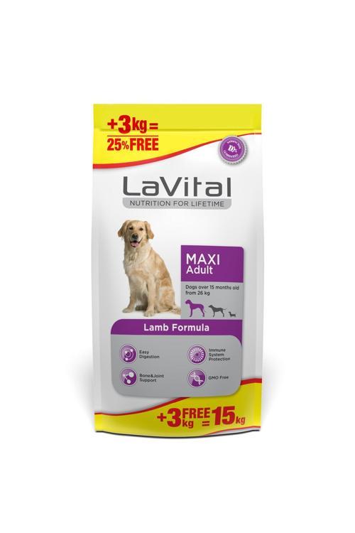 Kuzu Etli Büyük Irk Yetişkin Köpek Maması 12+3kg - Pet Adası Özel