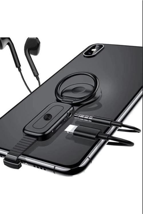Yüzük Tutuculu Lightning To Lightning Şarj 3.5Mm Aux