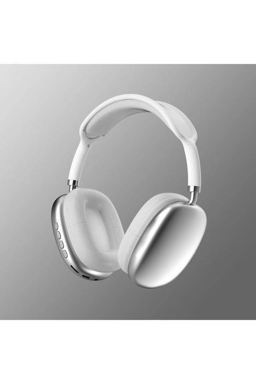 P9 Pro Max Kablosuz 5.0 Mikrofonlu Bluetooth Kulaklık Beyaz 2024 Vers Kafa Üstü Yastıklı