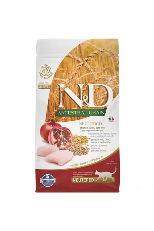 Ancestral Ata Tohumlu Tavuklu ve Narlı Az Tahıllı Kısırlaştırılmış Kedi Maması 5 Kg
