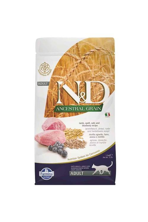 Ancestral Kuzu Etli ve Yaban Mersinli Tahıllı Yetişkin Kedi Maması 1.5 Kg