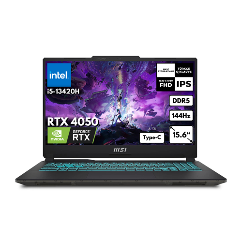 Cyborg 15 i5-13420H 32-GBDDR5 512 GBSSD RTX4050 (6GB-45W) 15.6" FHD 144Hz Freedos Gaming Notebook A13VE-1478XTRHMF21