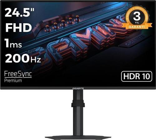 GIGABYTE 24.5" G25F2 200Hz 1ms SS IPS Full HD FreeSync HDR Pivot Flat Gaming Monitör