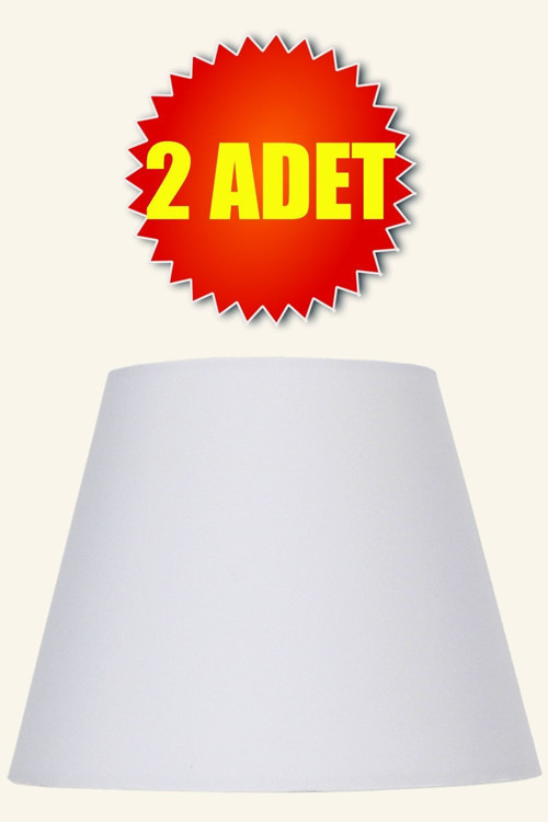 Beyaz Konik Lambader Başlığı 2 Adet Kumaş Çap 35 Cm Lb831