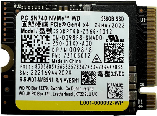 SN740 256 GB 2230 M.2 NVMe SSD - OEM KUTUSUZ -