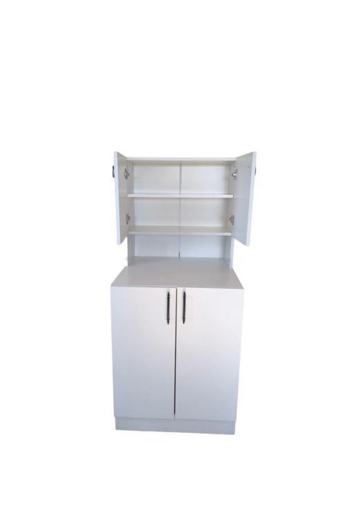 Çamaşır Makinesi Dolabı 3 Raflı Kapaklı Banyo Dolabı Beyaz