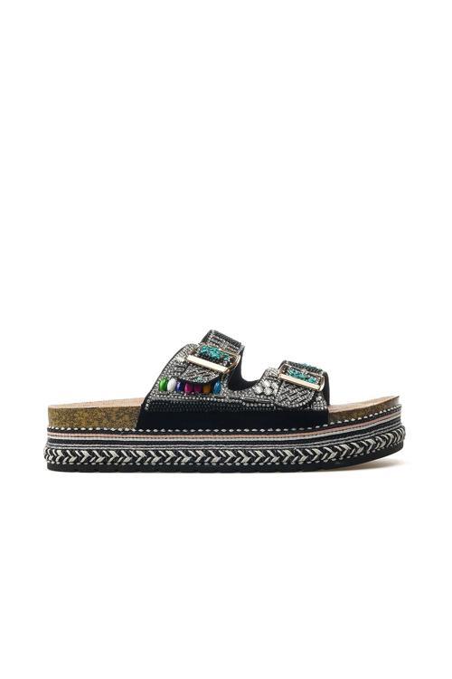 Kadın Taş Detaylı Günlük Terlik 25y 25y103 Z Siyah