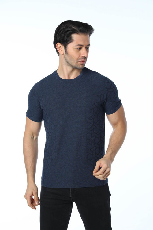 Jakarlı Bisiklet Yaka T-Shirt