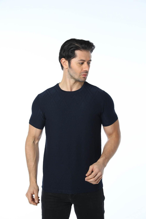Jakarlı Bisiklet Yaka T-Shirt
