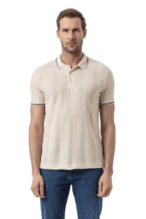 Yaka Detaylı Waffle Polo T-Shirt