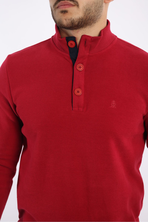 Mont Yaka Sweatshirt Selanik Kırmızı