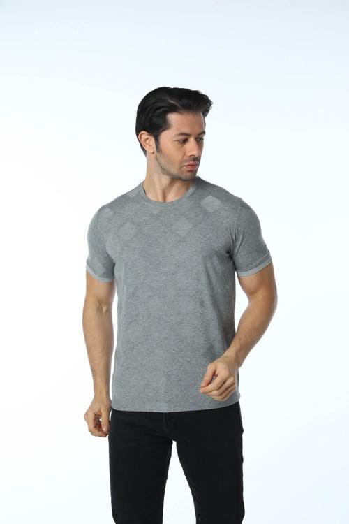 Jakarlı Bisiklet Yaka T-Shirt