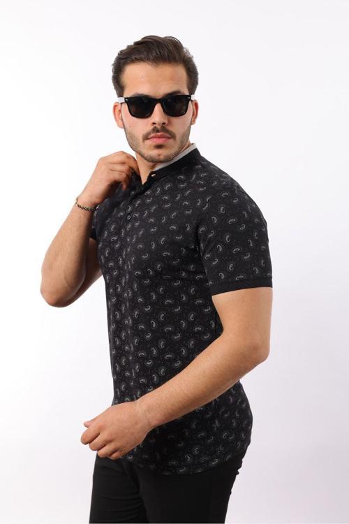 Baskılı Pike Hakim Yaka T-Shirt