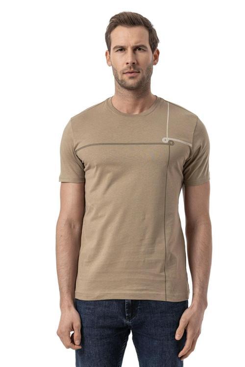 Baskılı Bisiklet Yaka T-Shirt