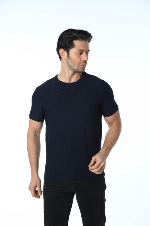 Jakarlı Bisiklet Yaka T-Shirt