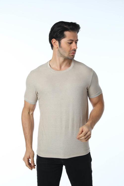 Jakarlı Bisiklet Yaka T-Shirt