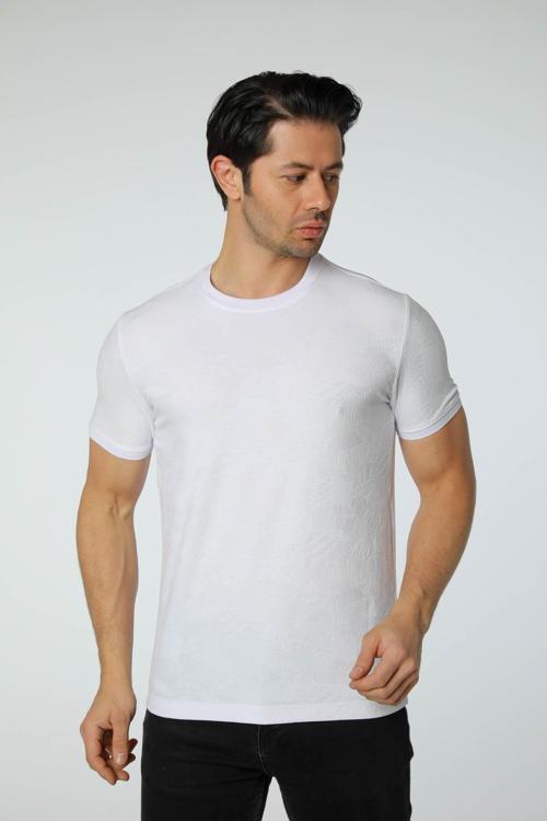 Jakarlı Bisiklet Yaka T-Shirt