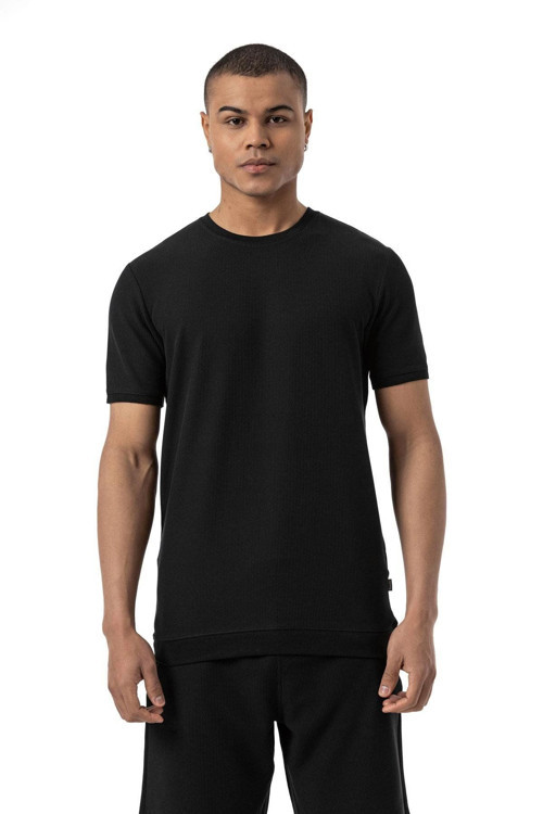 Waffle Bisiklet Yaka T-Shirt