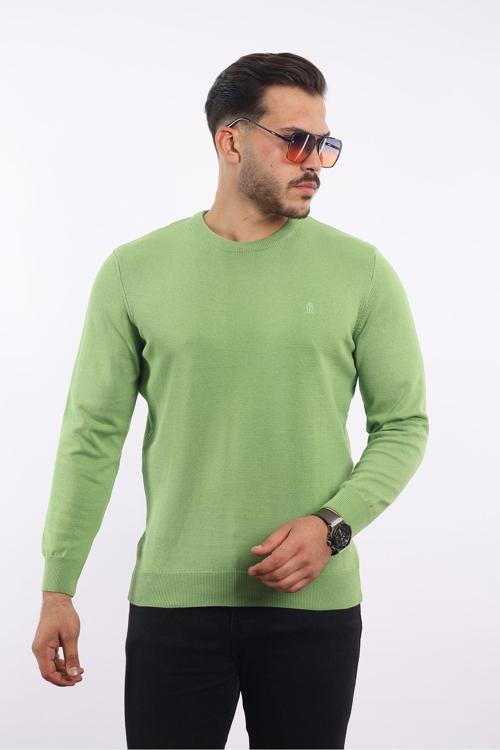 %100 Pamuk Bisiklet Yaka Standart Fit Triko Kazak