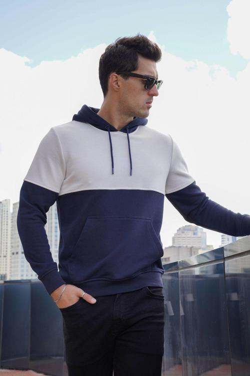 Kapüşonlu Kanguru Cep 3 İplik Sweatshirt