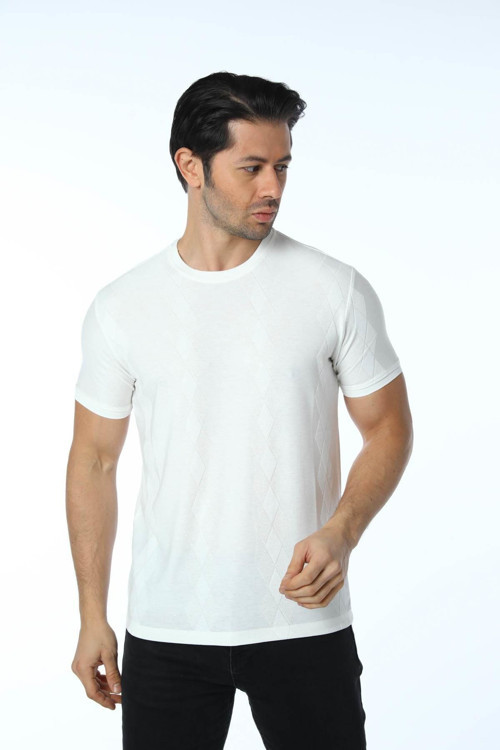 Jakarlı Bisiklet Yaka T-Shirt