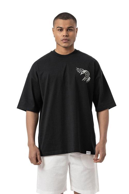 Kartal Baskılı Oversize T-Shirt