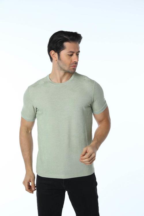 Jakarlı Bisiklet Yaka T-Shirt
